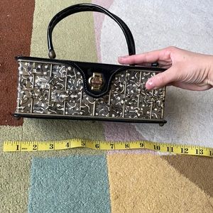 Square patent leather purse vintage 1940’s RARE